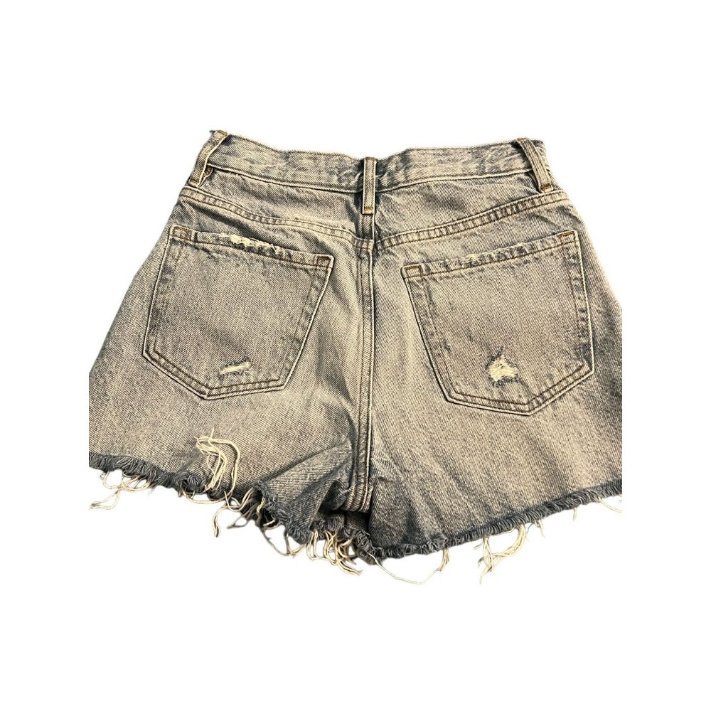 Pacsun Ultra High Rise Bootie Shorts Raw Hem Destoyed Button Fly Sz 24 - Picture 3 of 5
